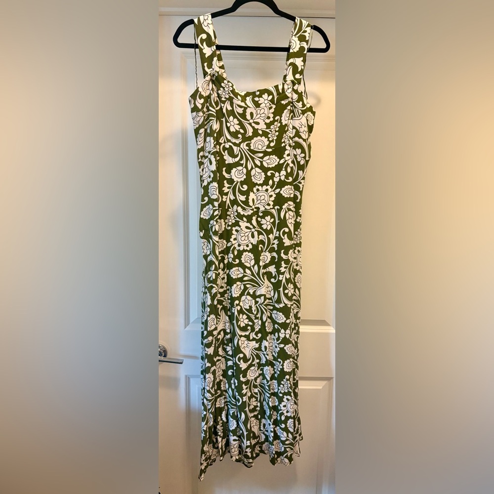 Vince Camuto Floral Square-Neck Smocked-Back Sleeveless Maxi Dress XL